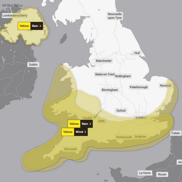 Met Office weather warnings for the UK on Thursday, 2 November 2023