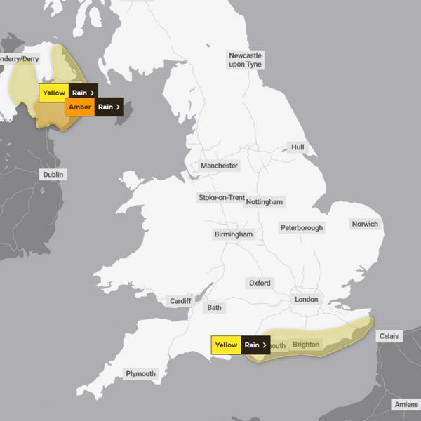 Met Office weather warnings for the UK on Monday, 30 October 2023