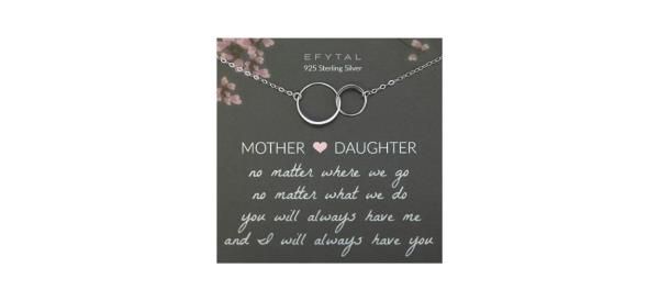 EFYTAL Mom and Daughter Infinity Necklace