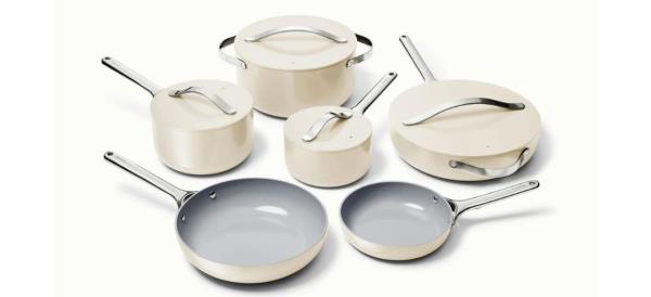 Caraway Cookware and Minis set on white background